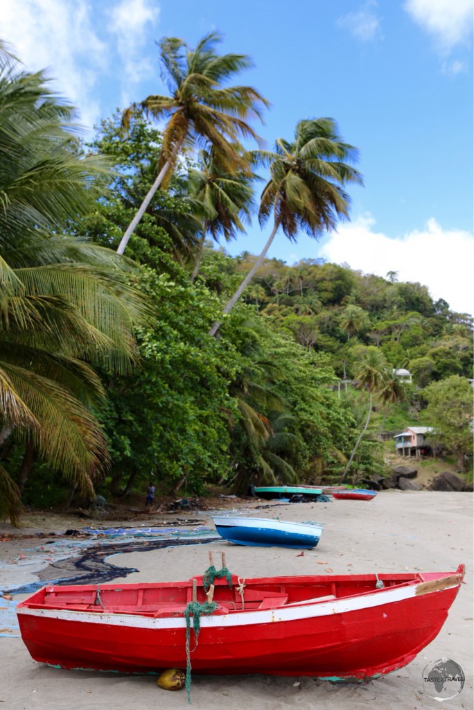 Boats on the beach in Grenada.