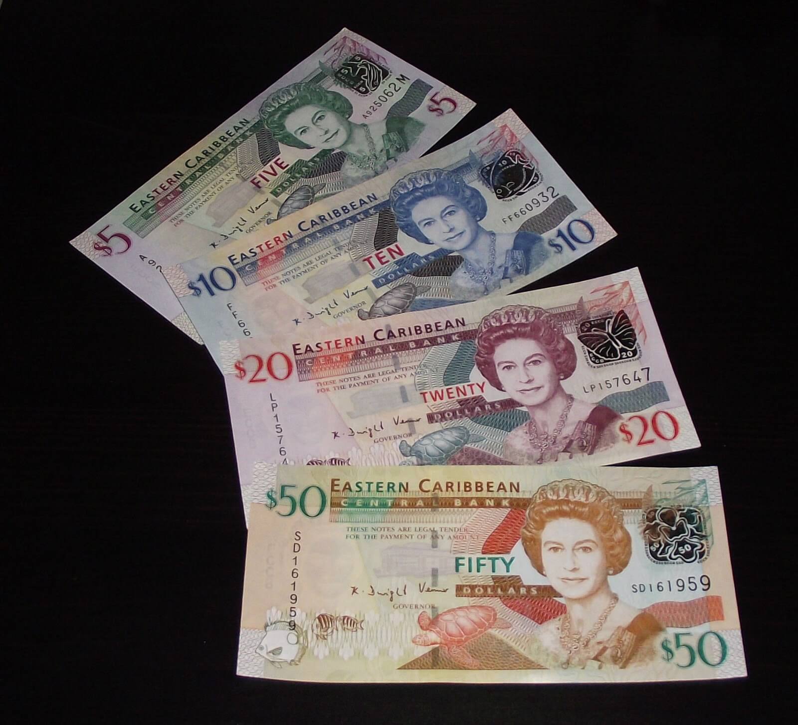 My collection of Eastern Caribbean Dollars.