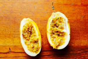 Bisected Yellow passionfruit