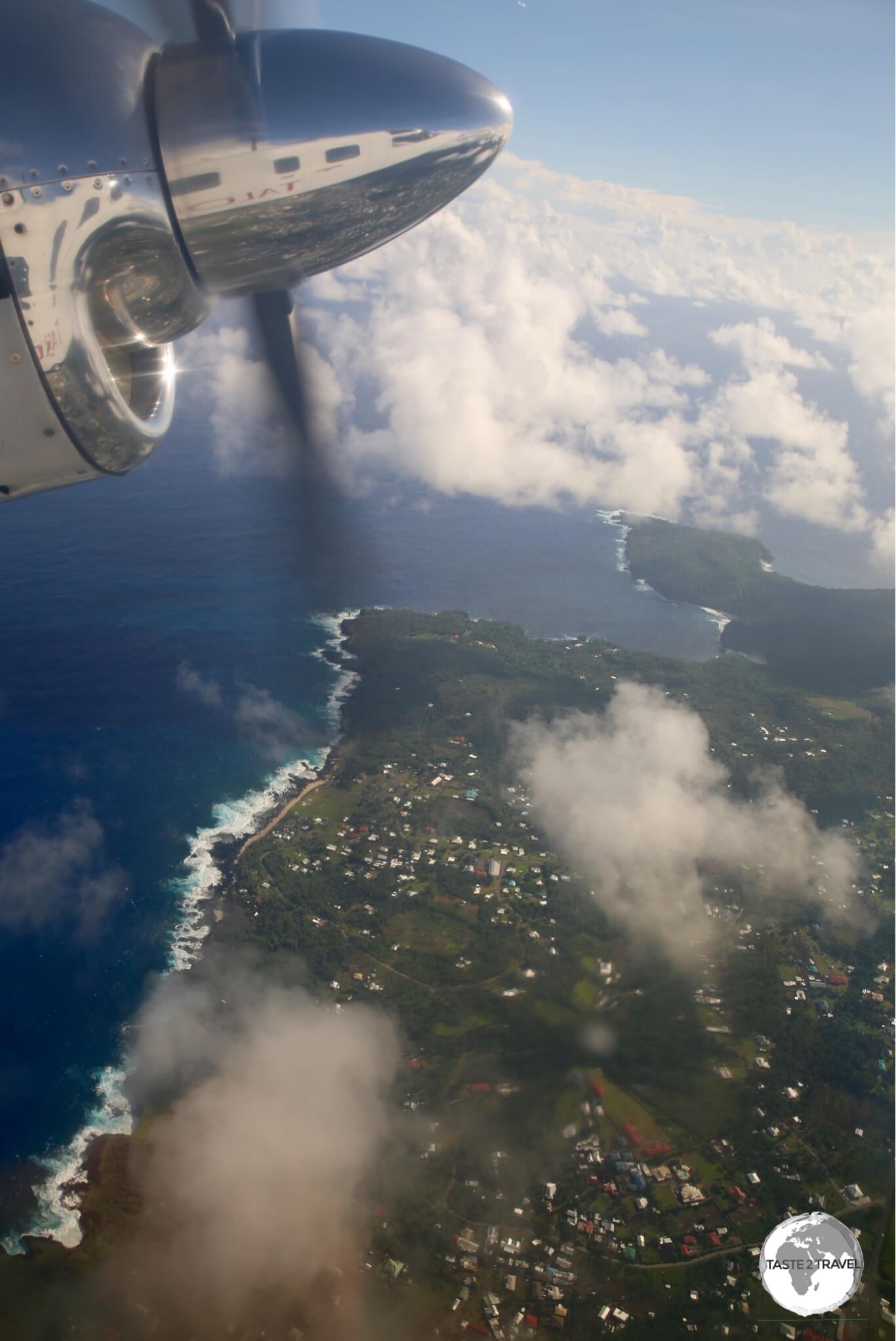 Flying from American Samoa to Samoa - from today into tomorrow.