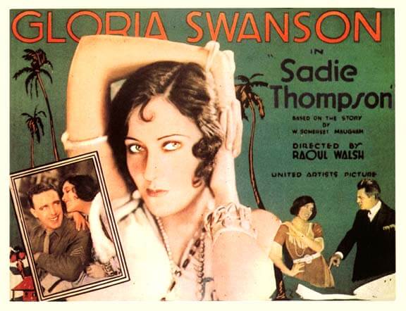 Promotional poster for the 1928 silent film, "Sadie Thompson".