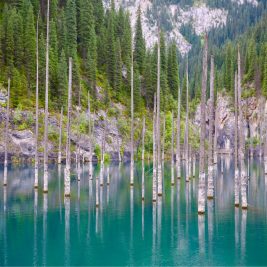 World Countries Quiz: A view of Lake Kaindy.