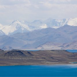 The truly breath-taking Karakul lake is located in the middle of nowhere, at an elevation of 3,960 m (12,990 ft).