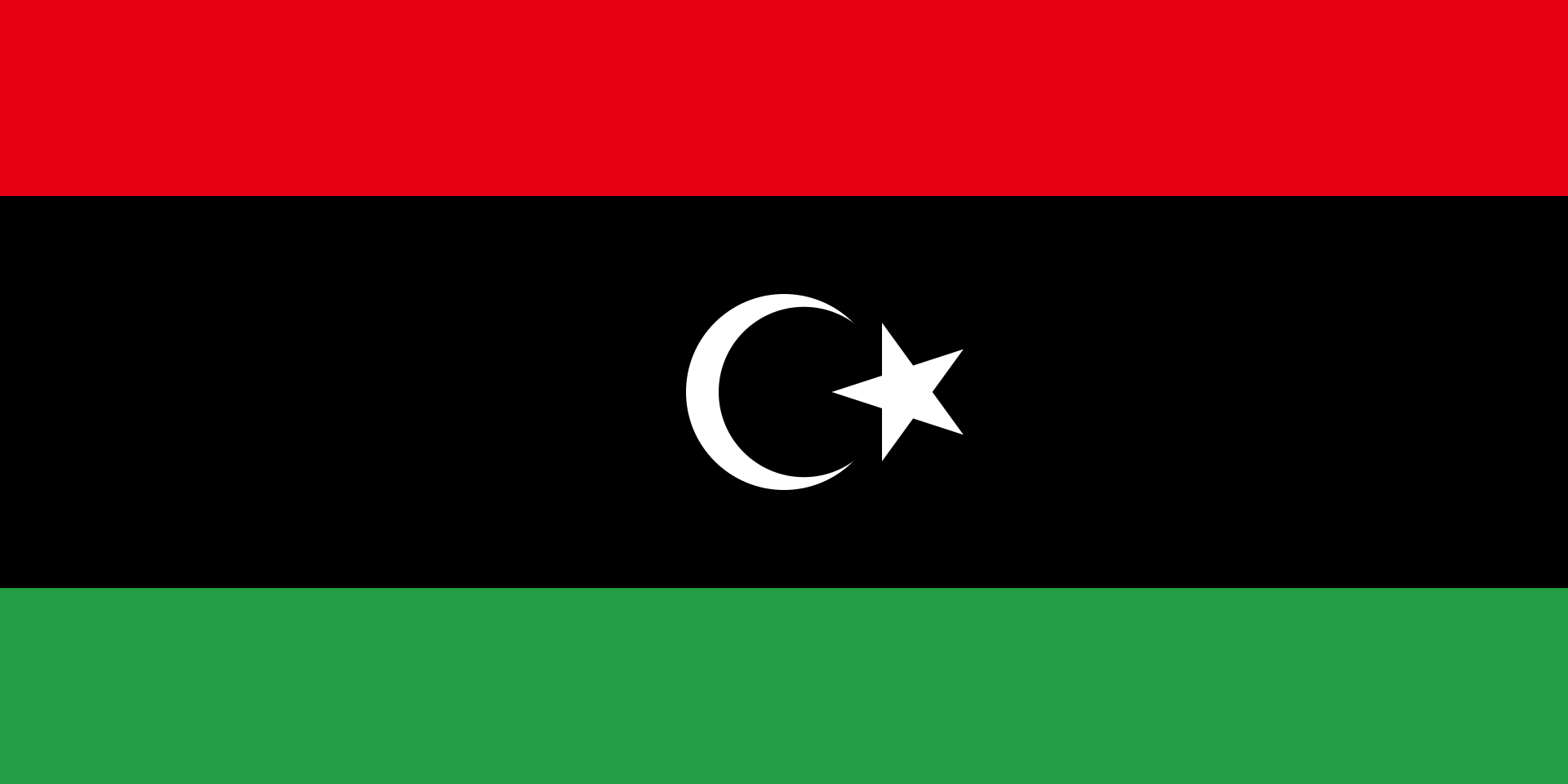 The present flag of Libya.