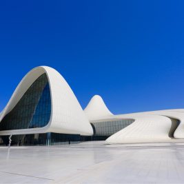 Capital Cities Quiz: A masterpiece of architecture, the Zaha Hadid-designed Heydar Aliyev Centre, Baku.