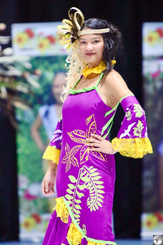 ‘Miss Nauru Cenpac 2020’, Ofa Fay Temaki competing in the final evening of the competition.