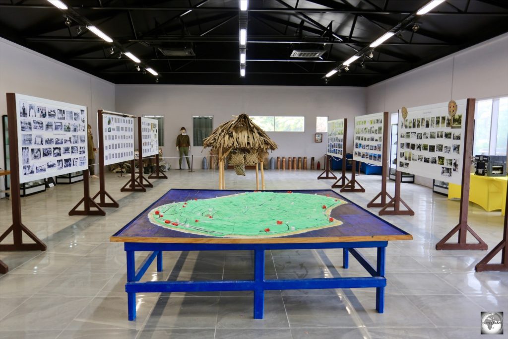 Display-boards inside the museum tell the story of Nauru while a model map provides a useful overview of the island.