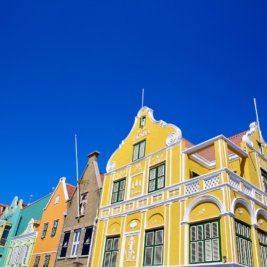 Penha House and the colourful Handelskade line the waterfront in downtown Willemstad.