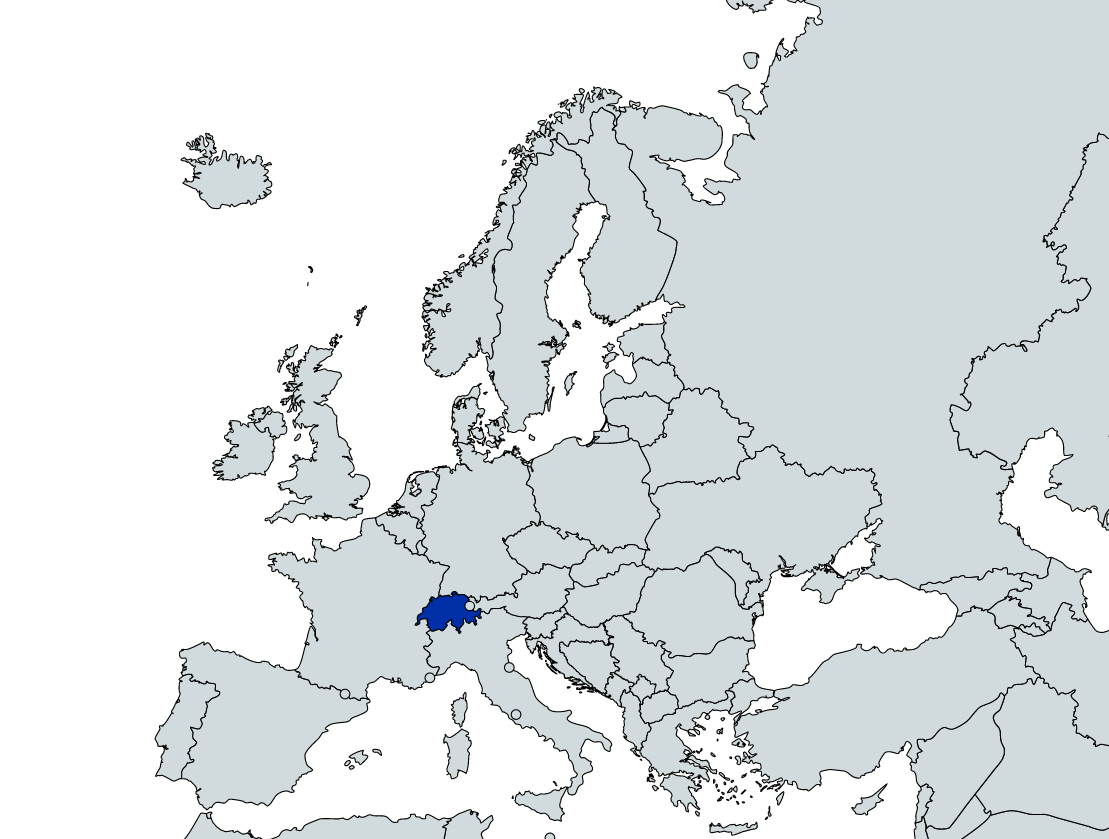 blank european countries map