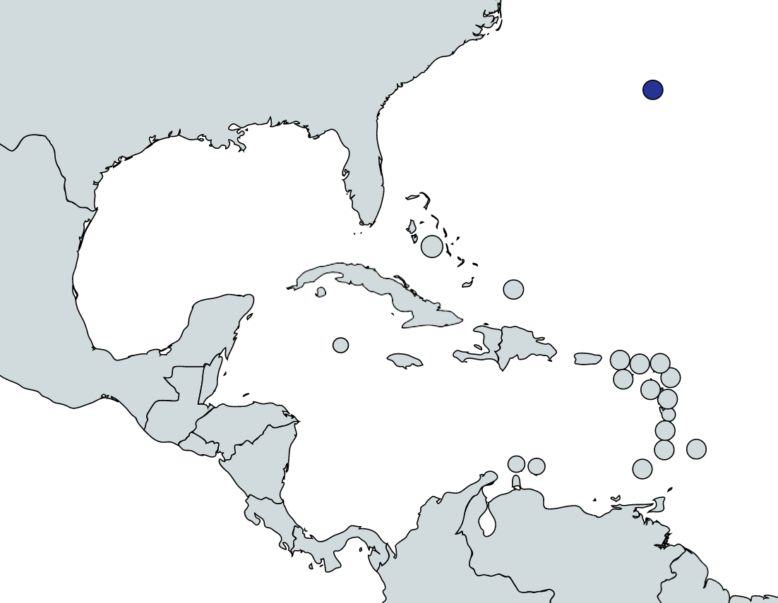 Map highlighting Bermuda