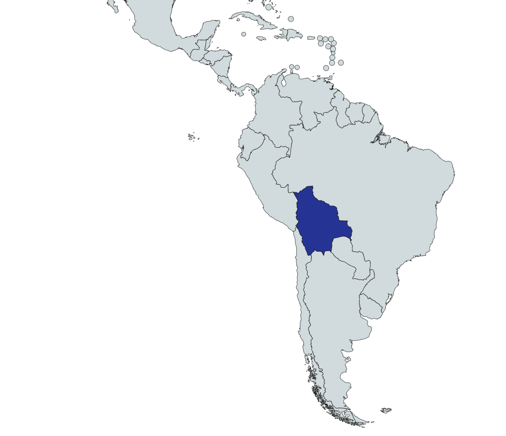 Map highlighting Bolivia