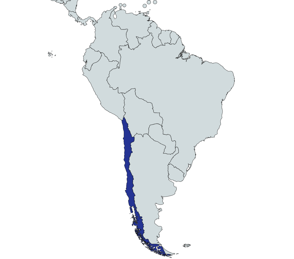 Map highlighting Chile