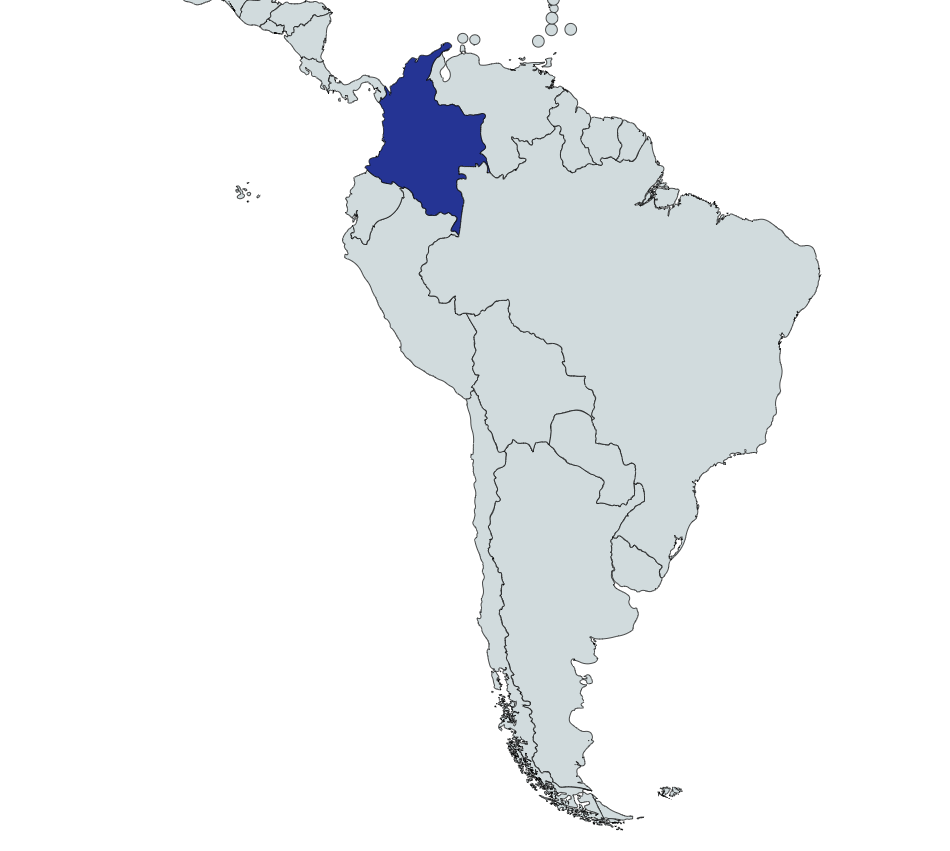 Map highlighting Colombia