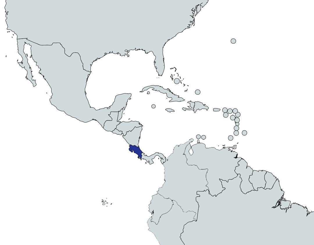 Map highlighting Costa Rica