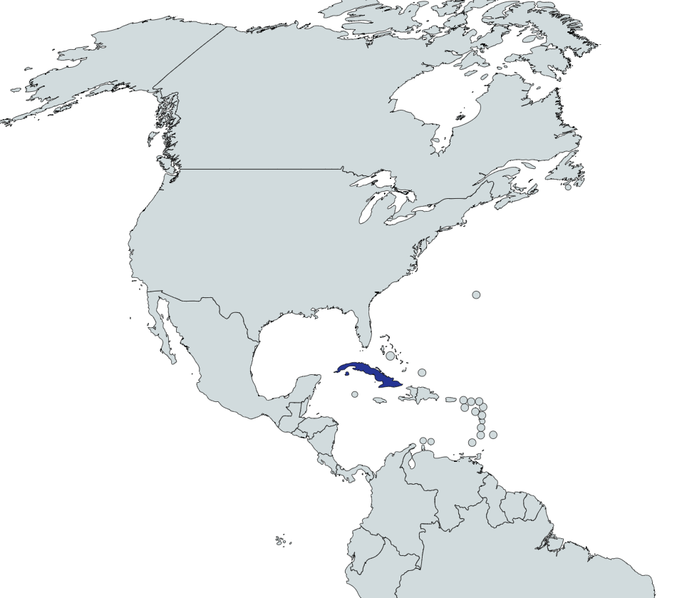 Map highlighting Cuba