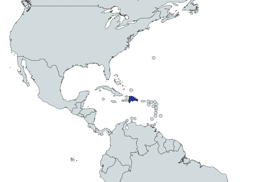 Map highlighting Dominican Republic