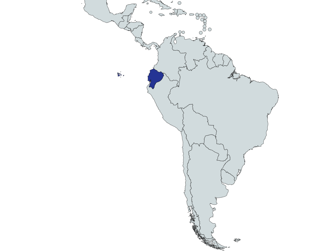 Map highlighting Ecuador