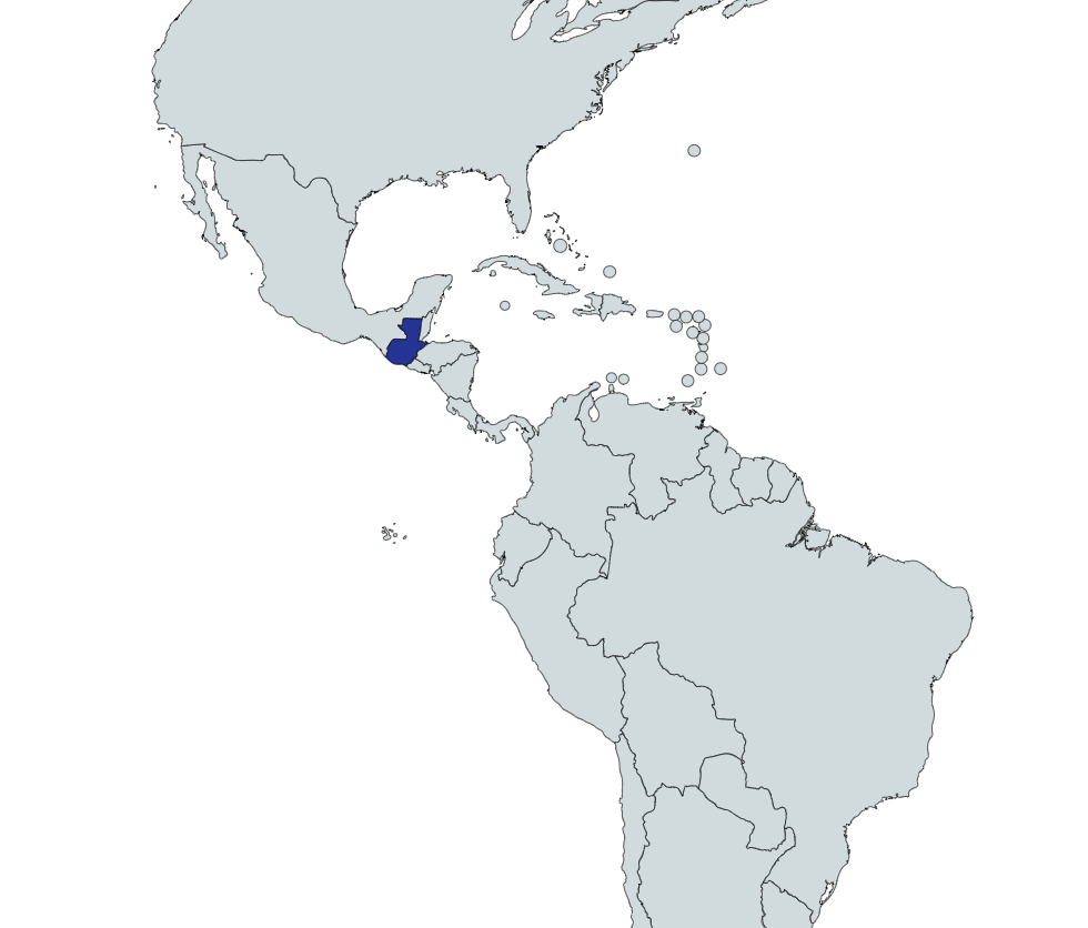 Map highlighting Guatemala