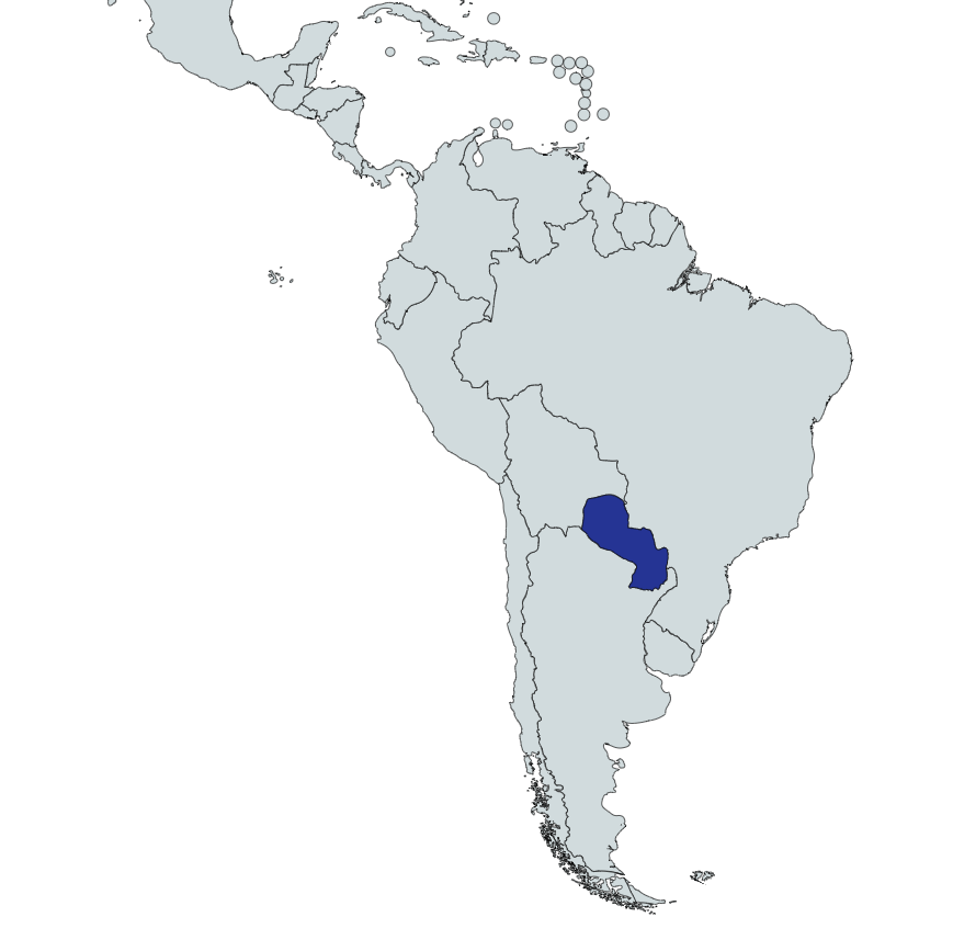 Map highlighting Paraguay