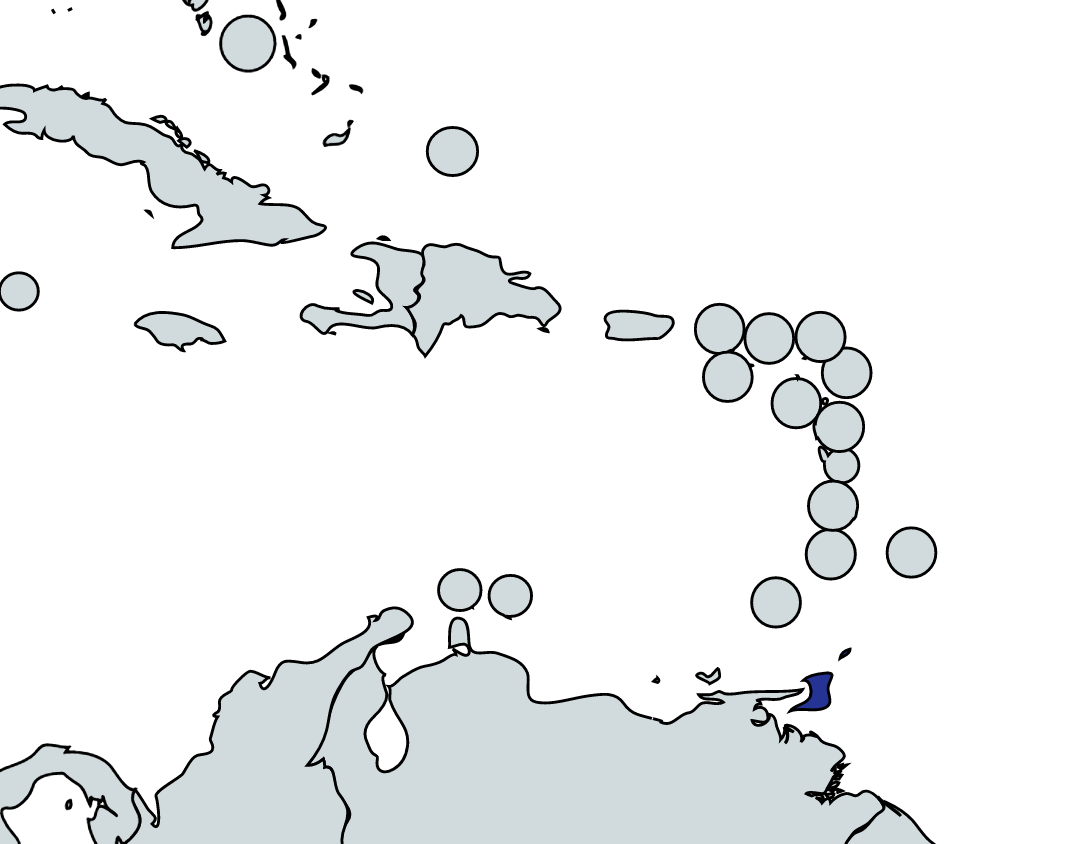 Map highlighting Trinidad and Tobago