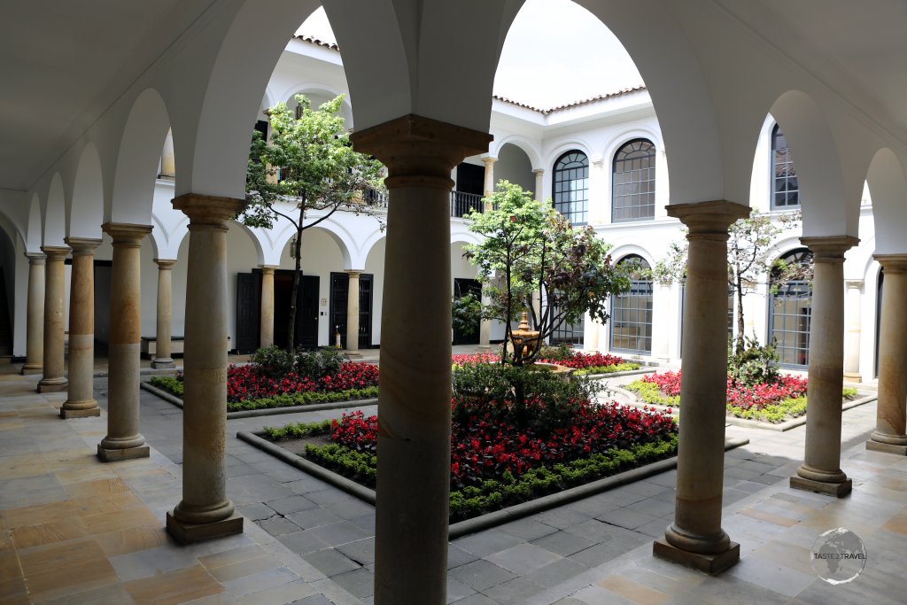 The courtyard of the Museo Botero in Bogota, the capital of Columbia, which lies at an elevation of 2,644 metres (8,675 feet).