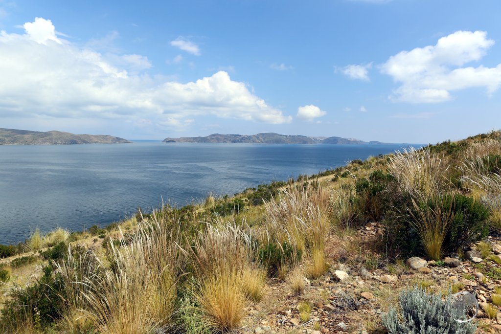 A view from La Isla de la Luna (the Island of the Moon), and Lake Titicaca, the world's highest navigable lake at 3,812 metres above sea level.