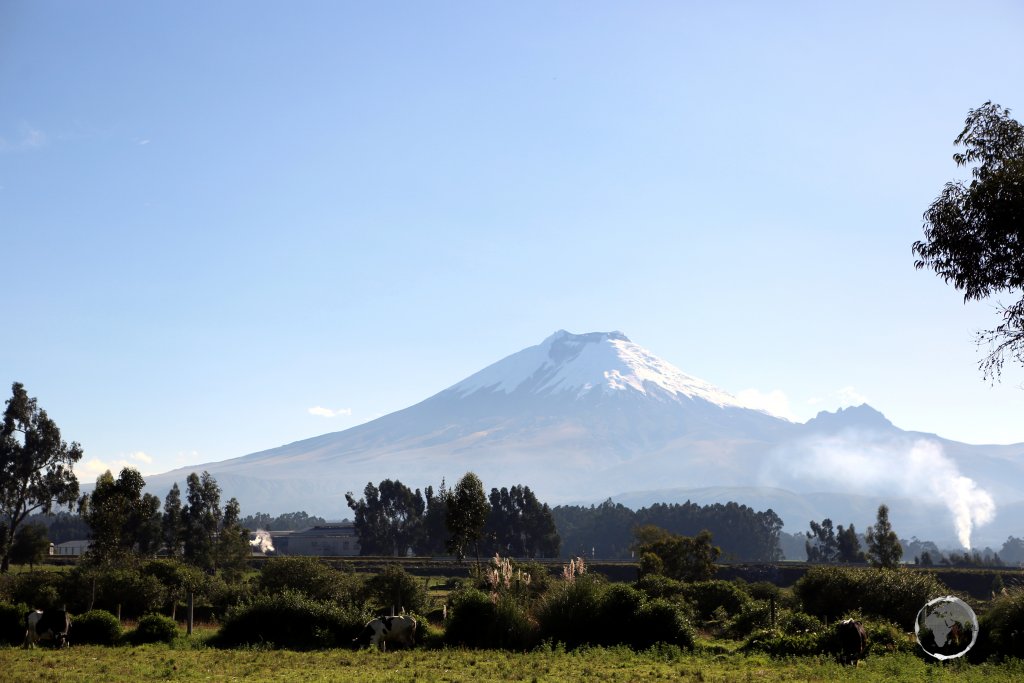 A view of the active Cotopaxi volcano (5,897 metres / 19,347 feet), which is located 50 km south of Quito.