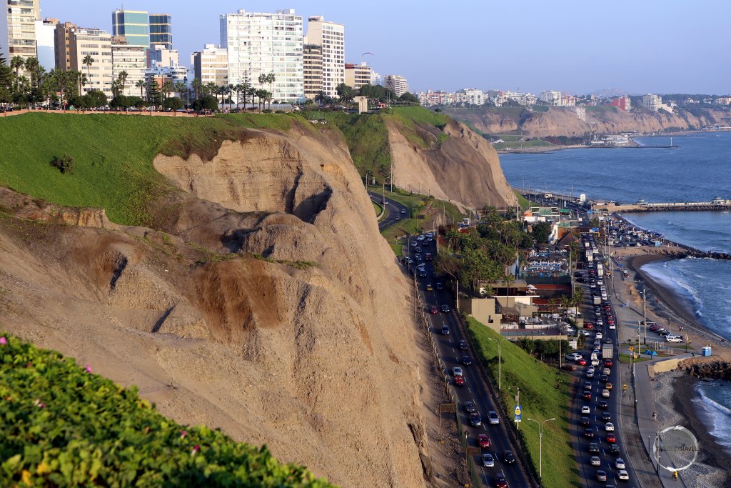 A view of the Pacific coastline from the Lima seaside neighbourhood of Miraflores.
