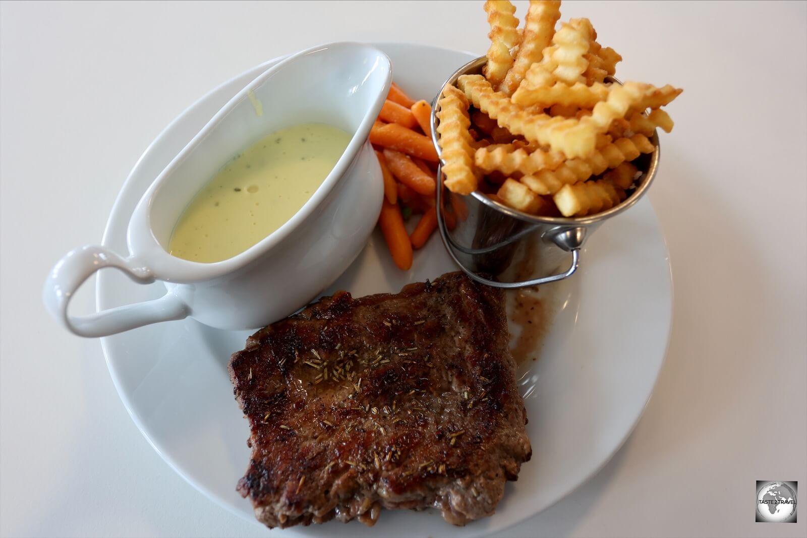 My delicious steak dinner at the Best Western Hotel Ilulissat restaurant. 