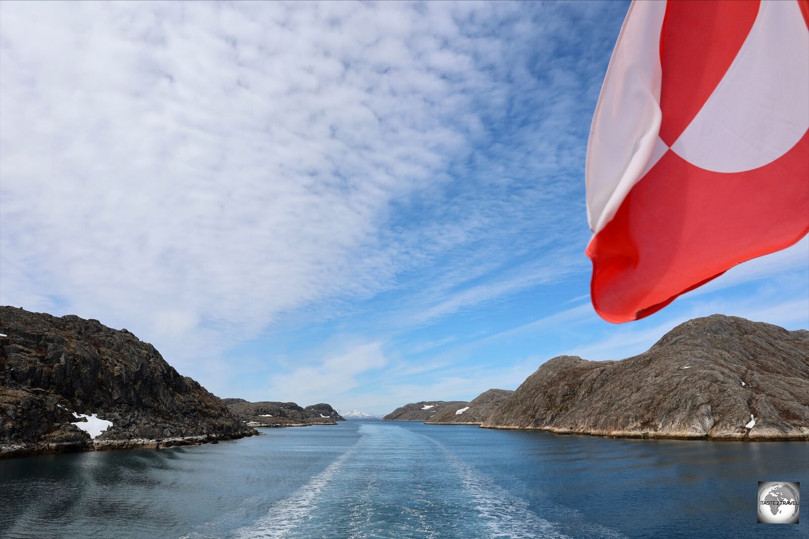 Travelling through one of many channels on the Sarfaq Ittuk.