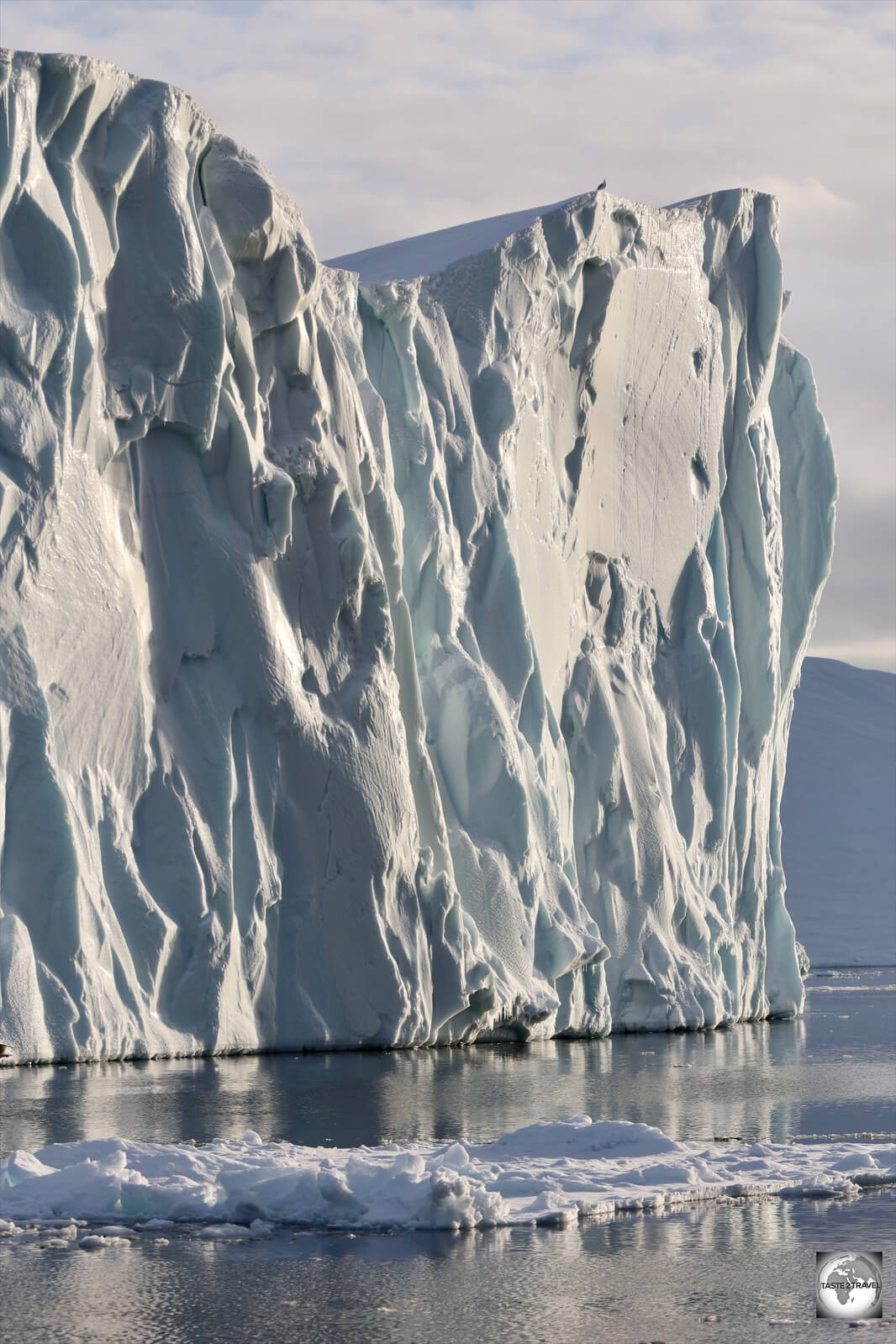 Sunlight reflecting off an iceberg in the Ilulissat Icefjord.