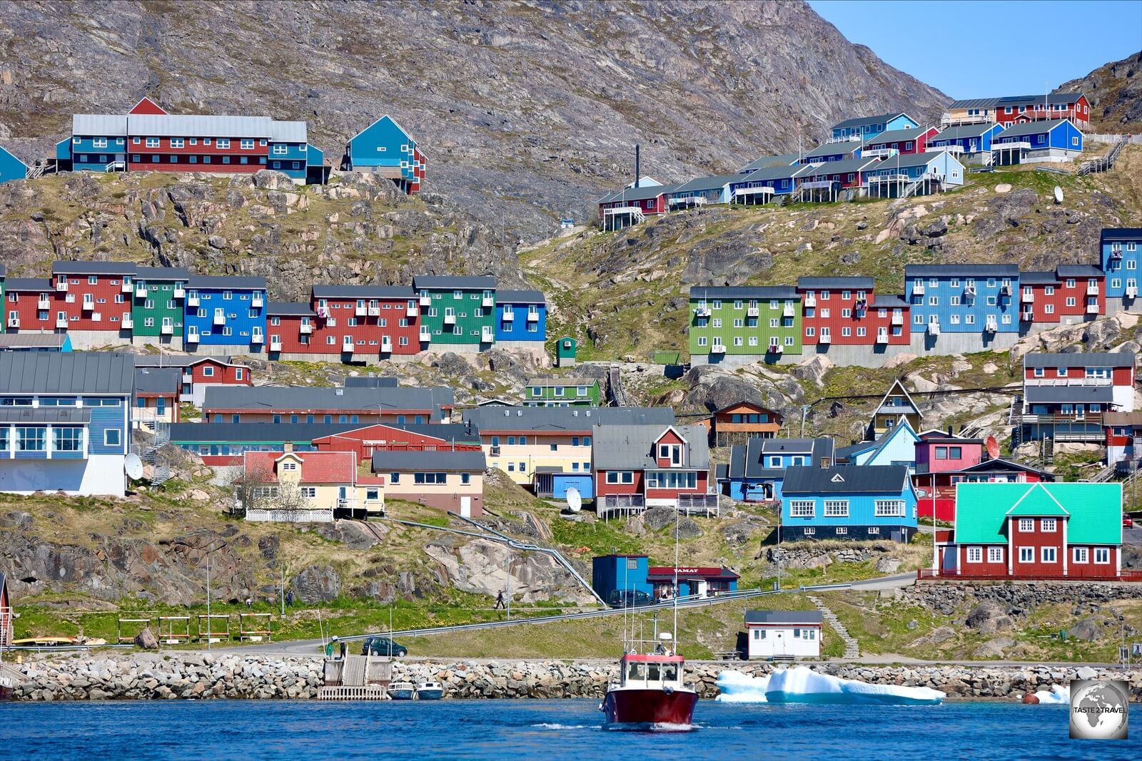 A view of Qaqortoq from my Disko Line speedboat.