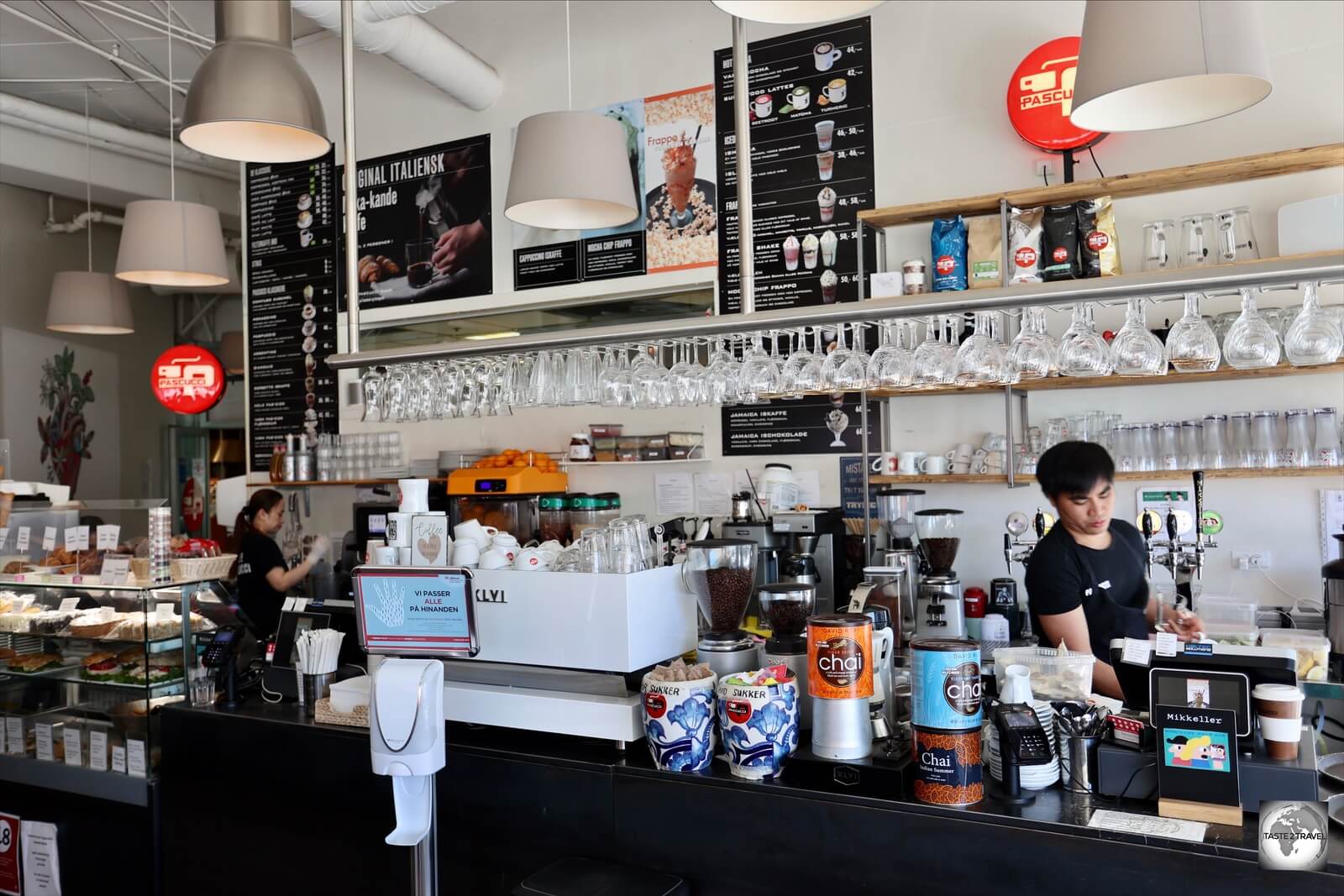 Danish-speaking, Filipino staff, ensure both Cafe Esmeralda and Pascucci operate efficiently. 