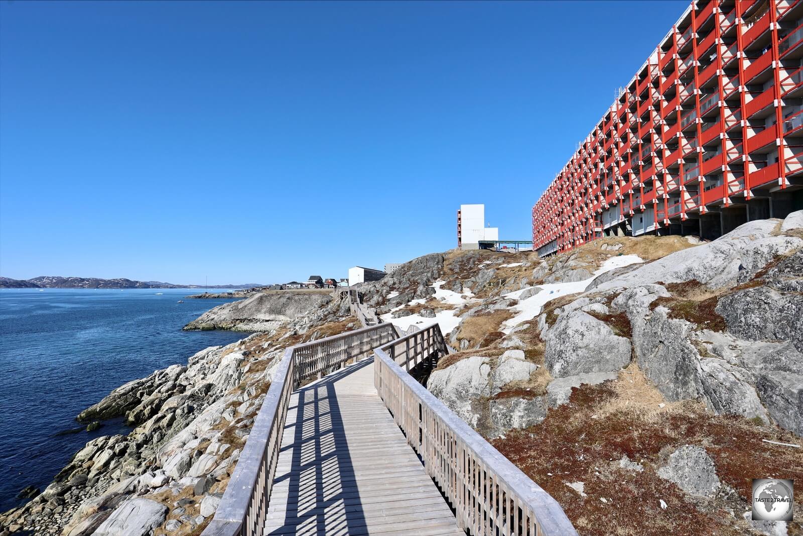 Everywhere in Greenland, you'll find raised wooden boardwalks.