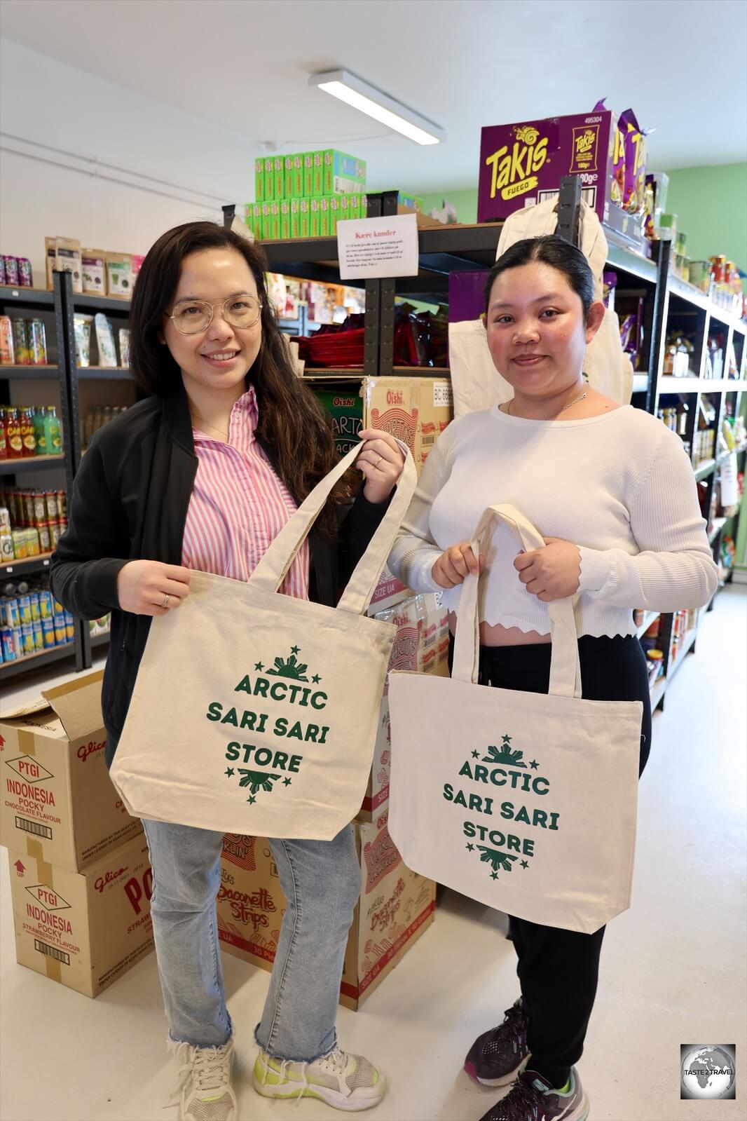 Filipino staff at the 'Arctic Sari Sari' store, a Filipino mini-market, in Nuuk.