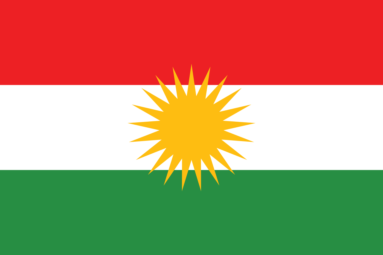 The flag of Kurdistan.