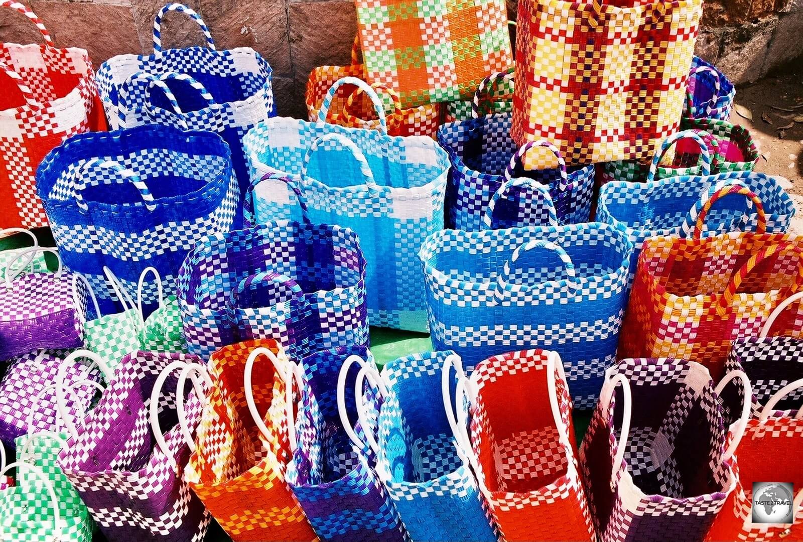 Hand woven shopping baskets, Mexico