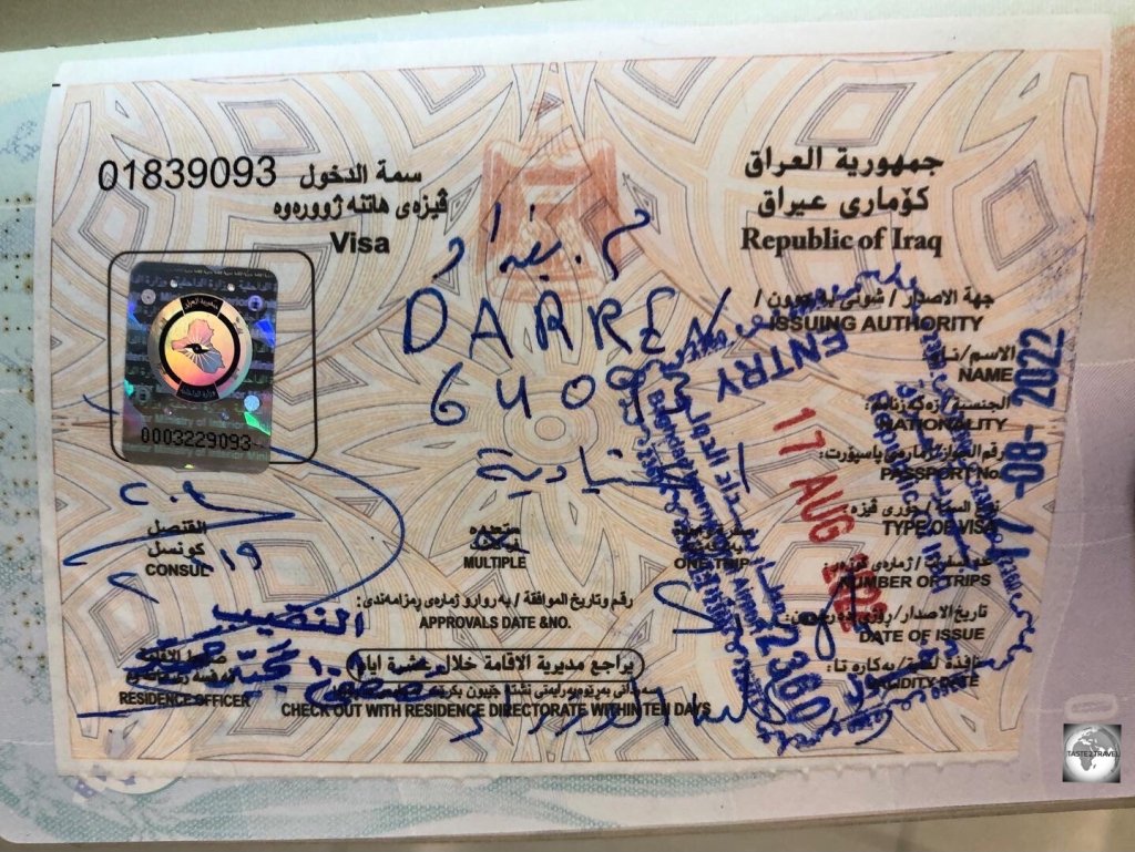 My Iraqi Visa-on-Arrival.