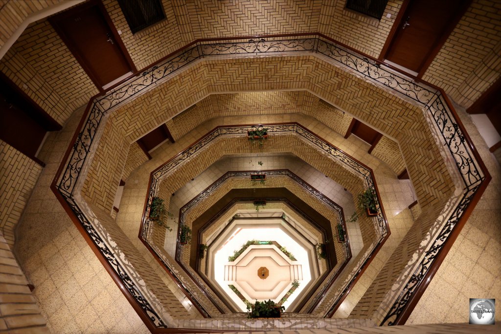 The atrium of the Andalus Suite Hotel in Baghdad.