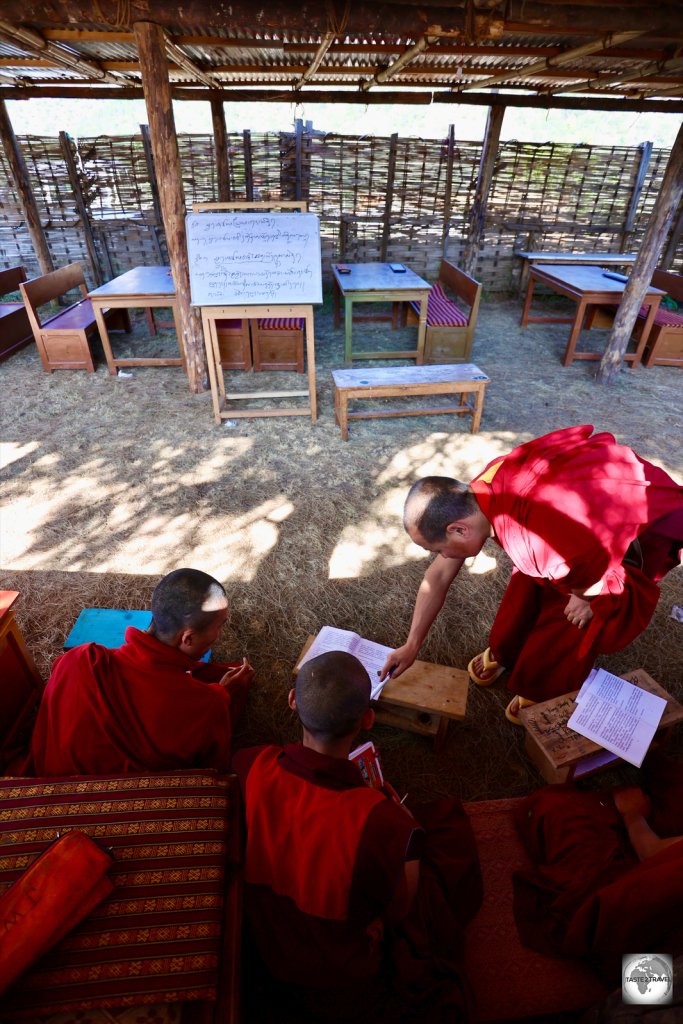 An outdoor school at Chimi Lhakhang.