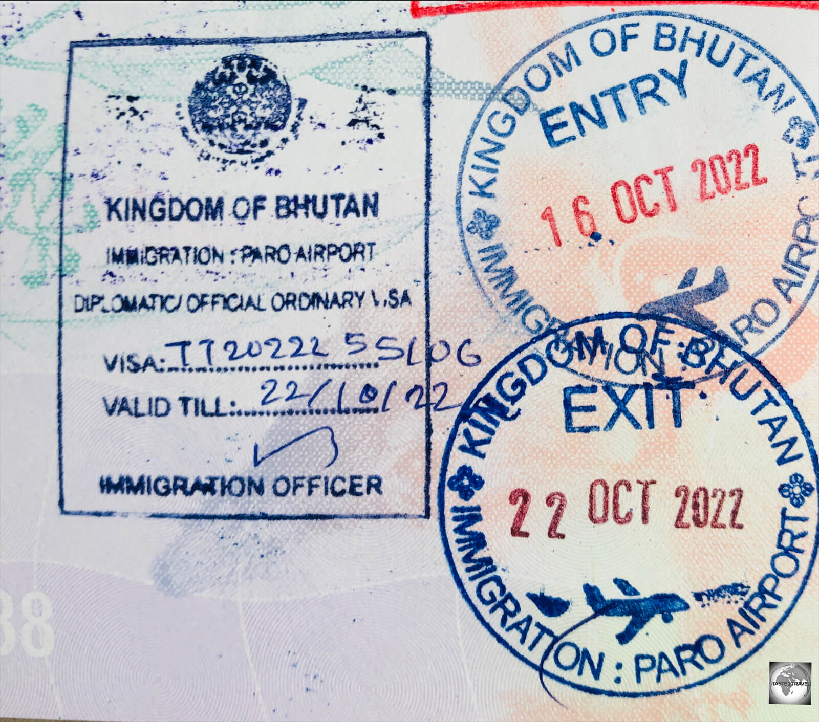 My Bhutanese passport stamps.