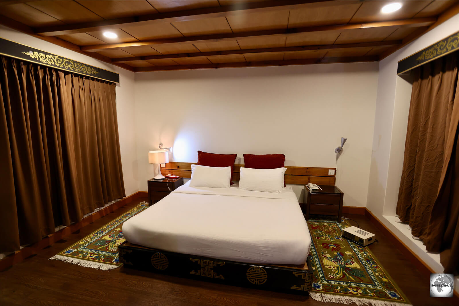 My deluxe room at the Metta Resort in Paro. 