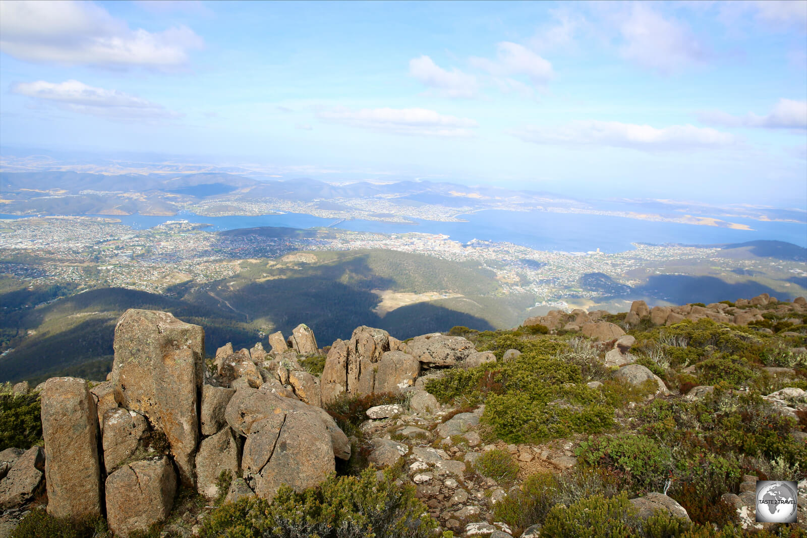 A view of Hobart from Mount Wellington, Tasmania