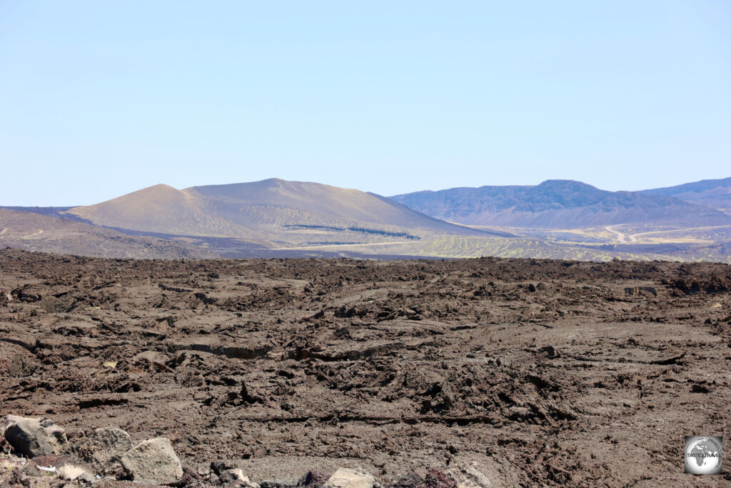 Basaltic lava fields which were created during the eruption of the Ardoukoba volcano in 1978.