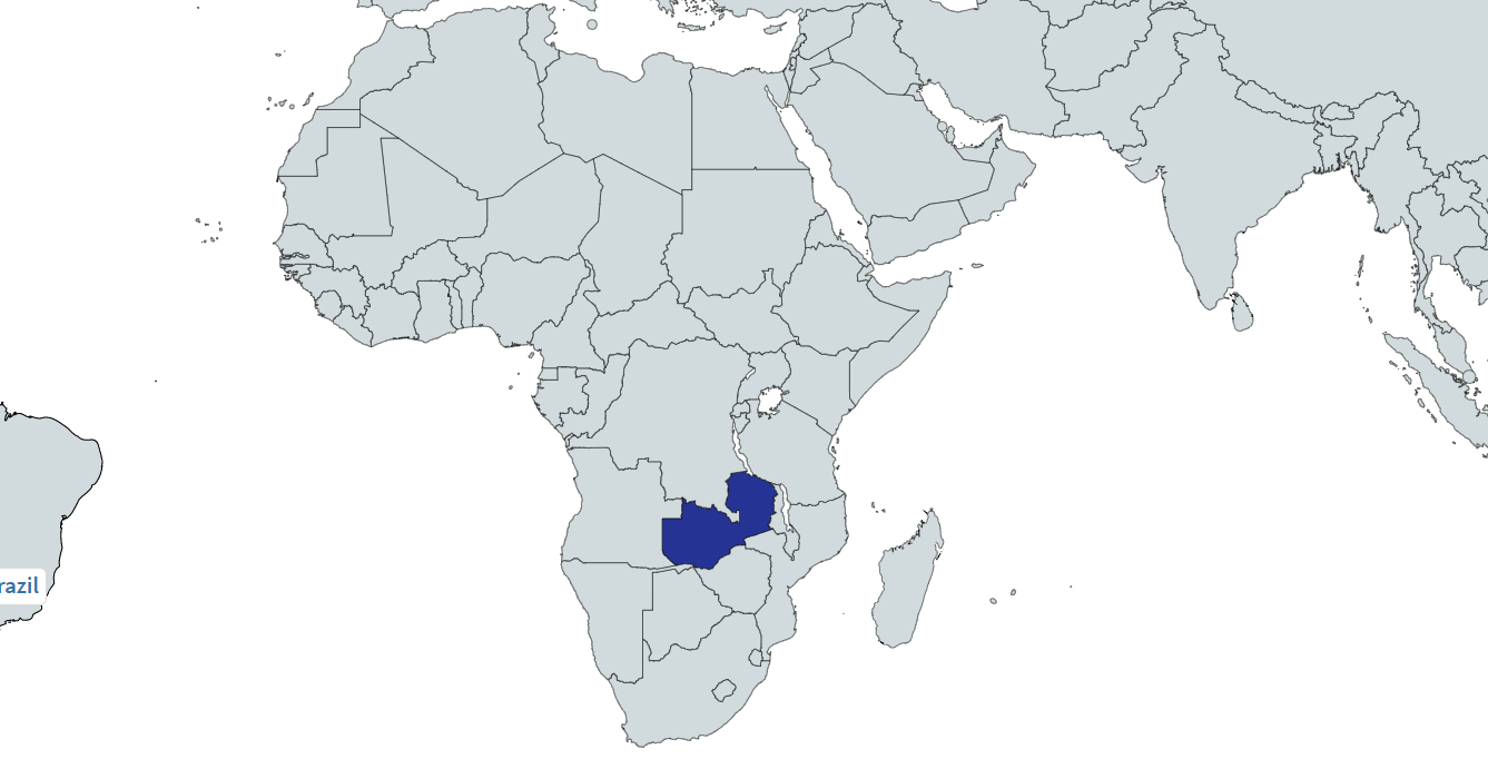 Map Highlighting Zambia