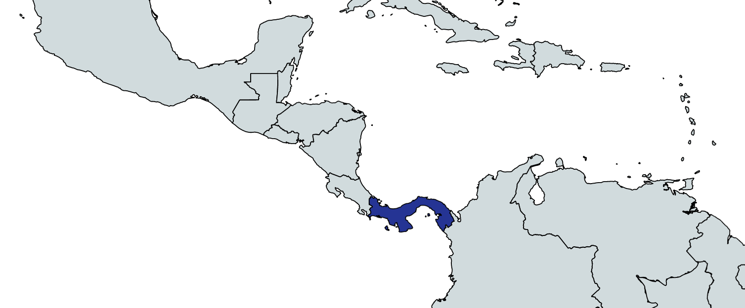 Map Highlighting Panama