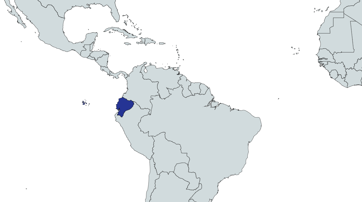 Map Highlighting Ecuador