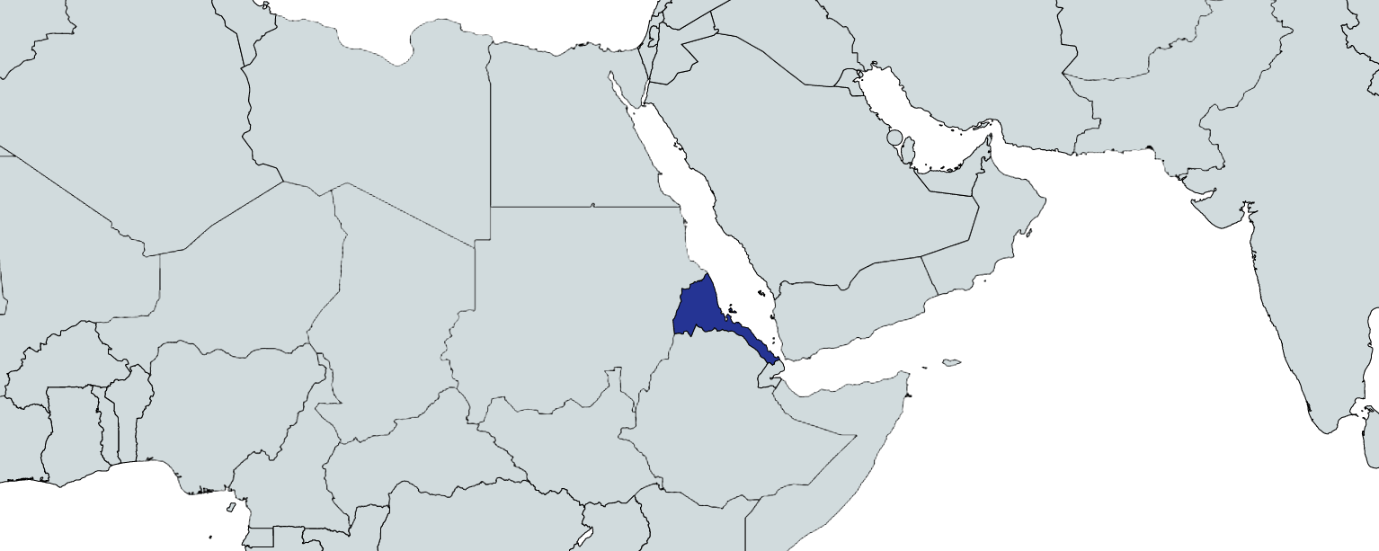 Map Highlighting Eritrea