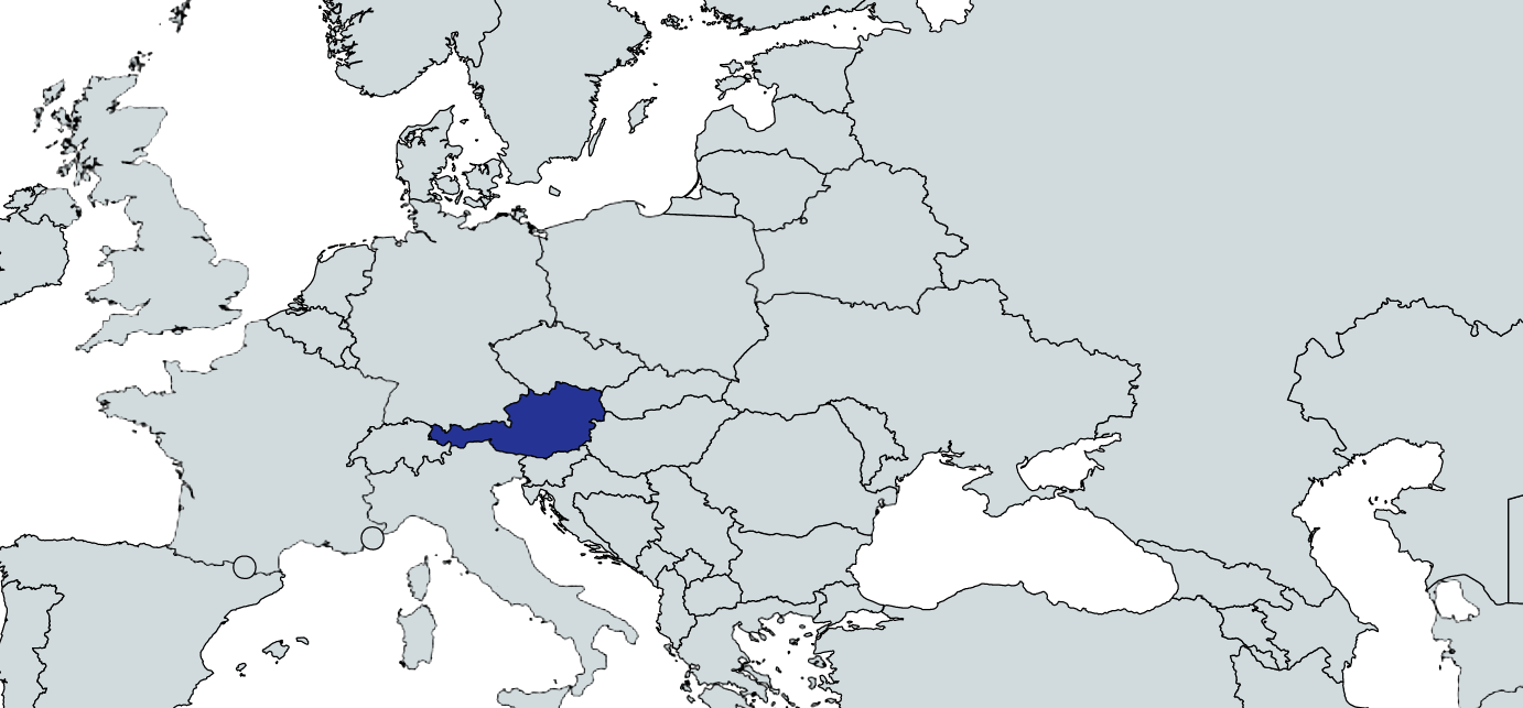 Map Highlighting Austria