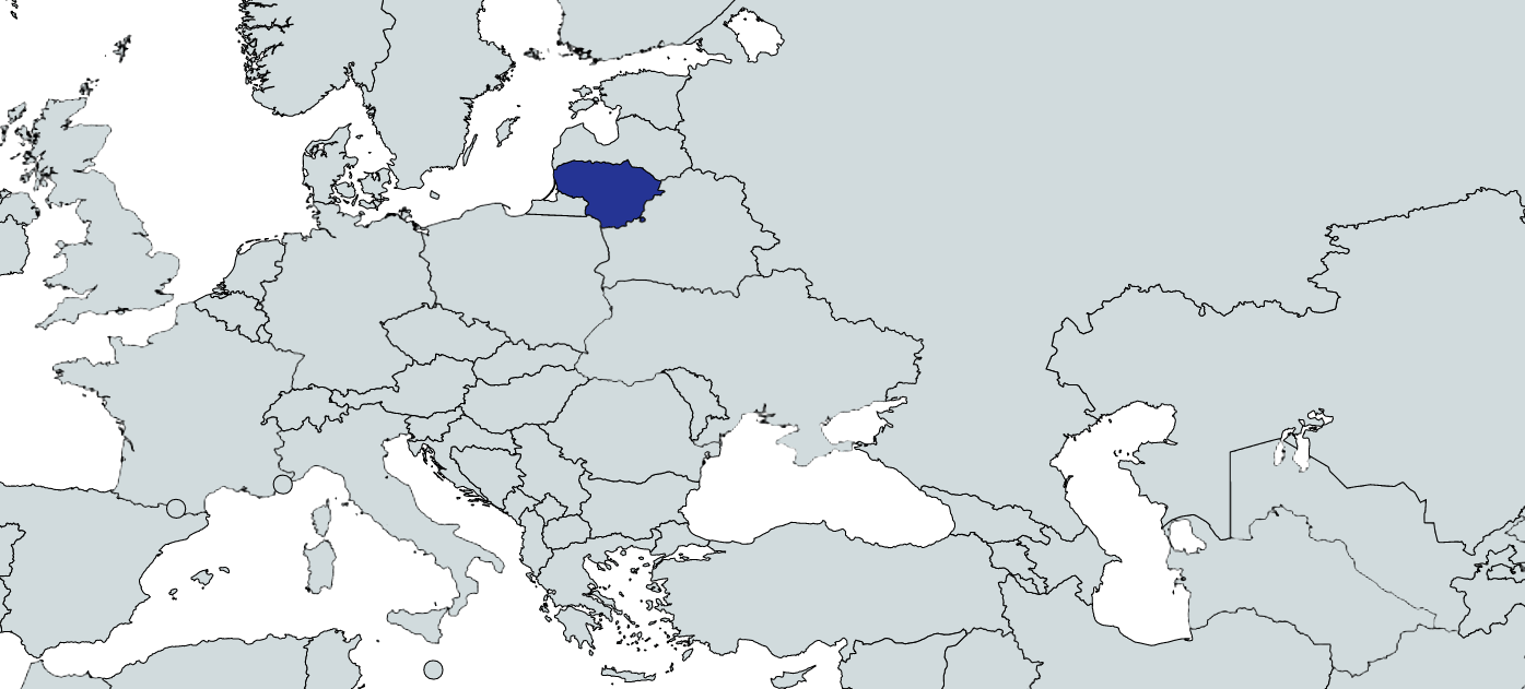 Map Highlighting Lithuania